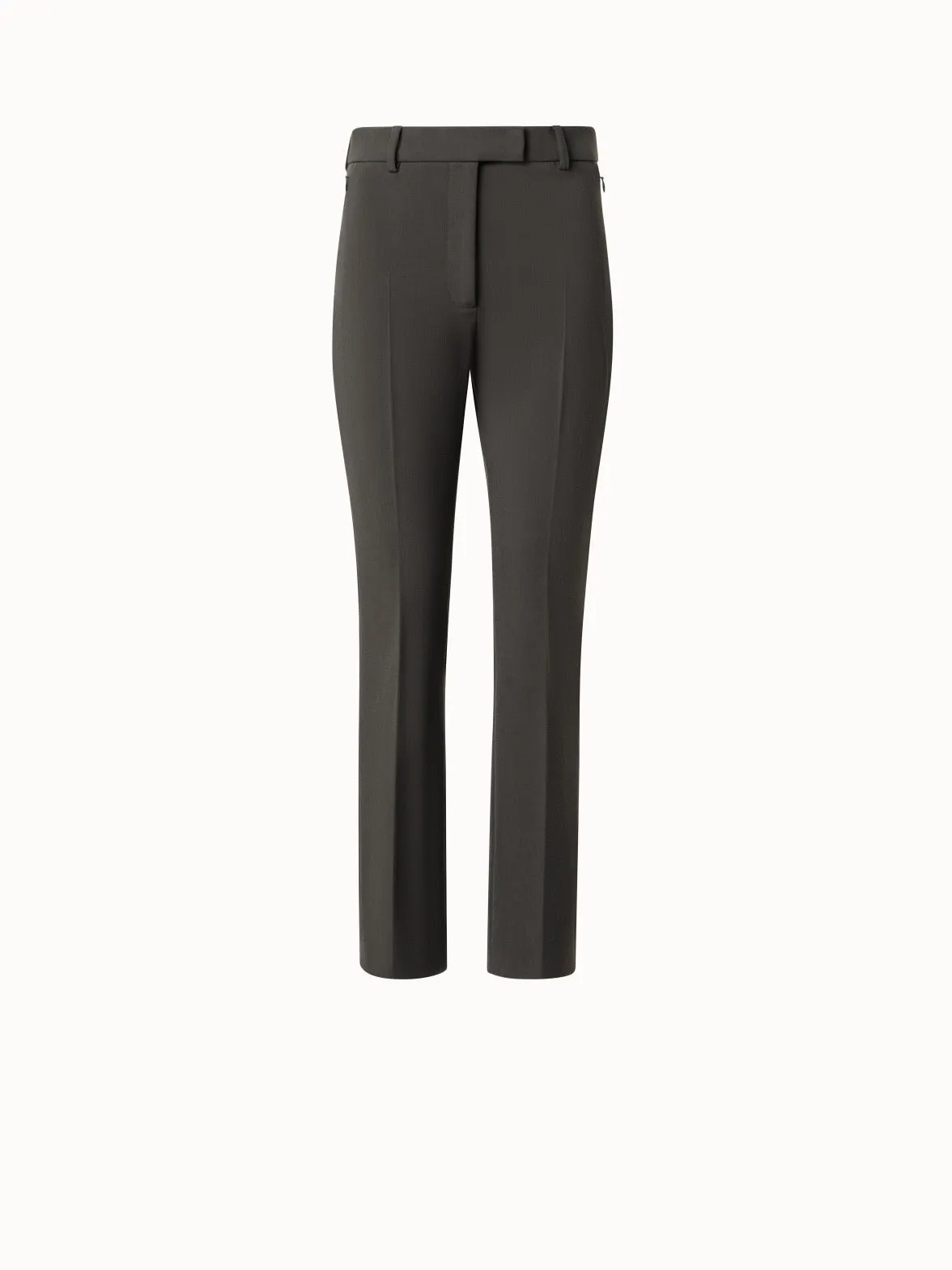 Cropped Tapered Lyocell Wool Stretch Pants