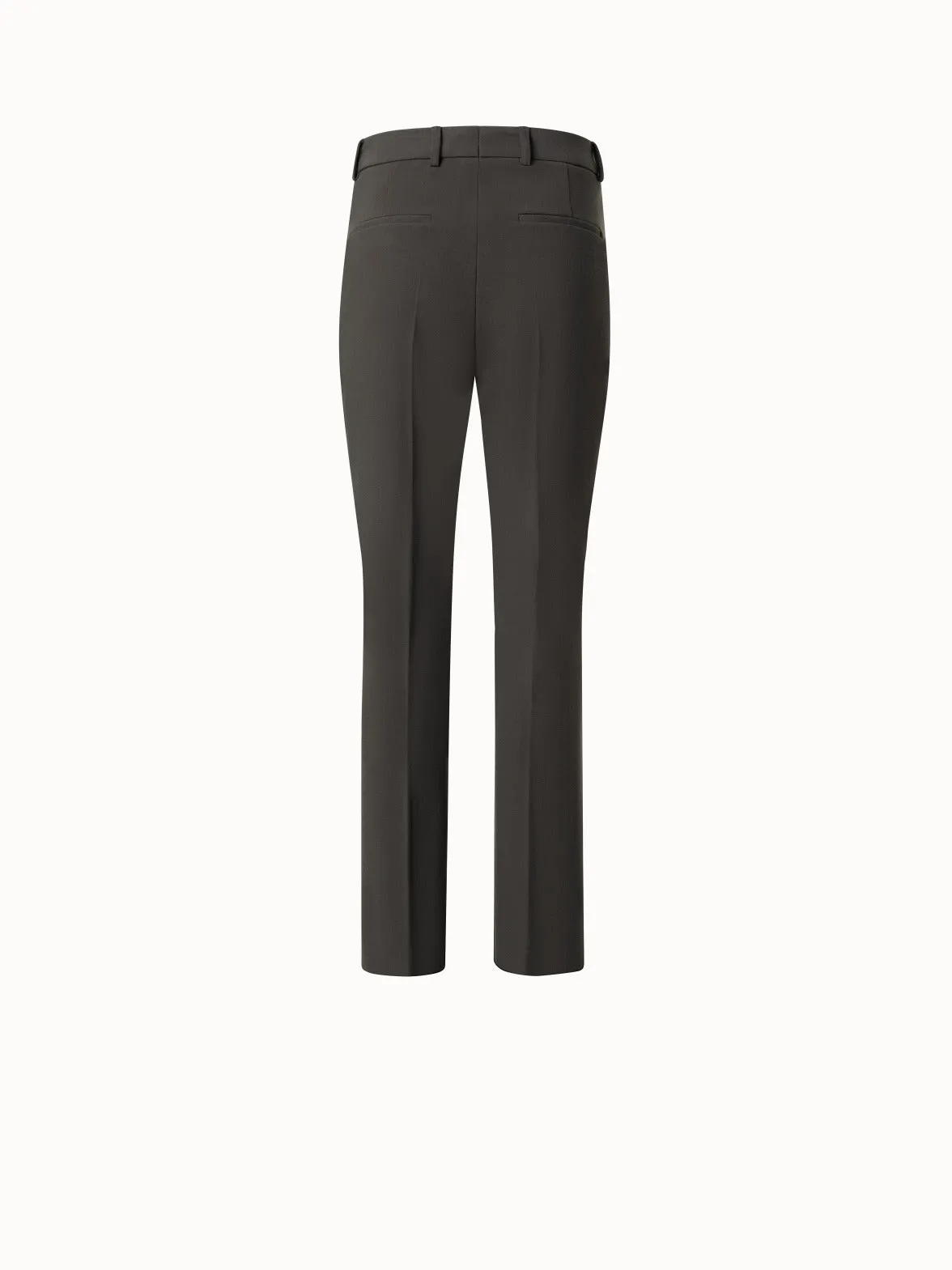 Cropped Tapered Lyocell Wool Stretch Pants