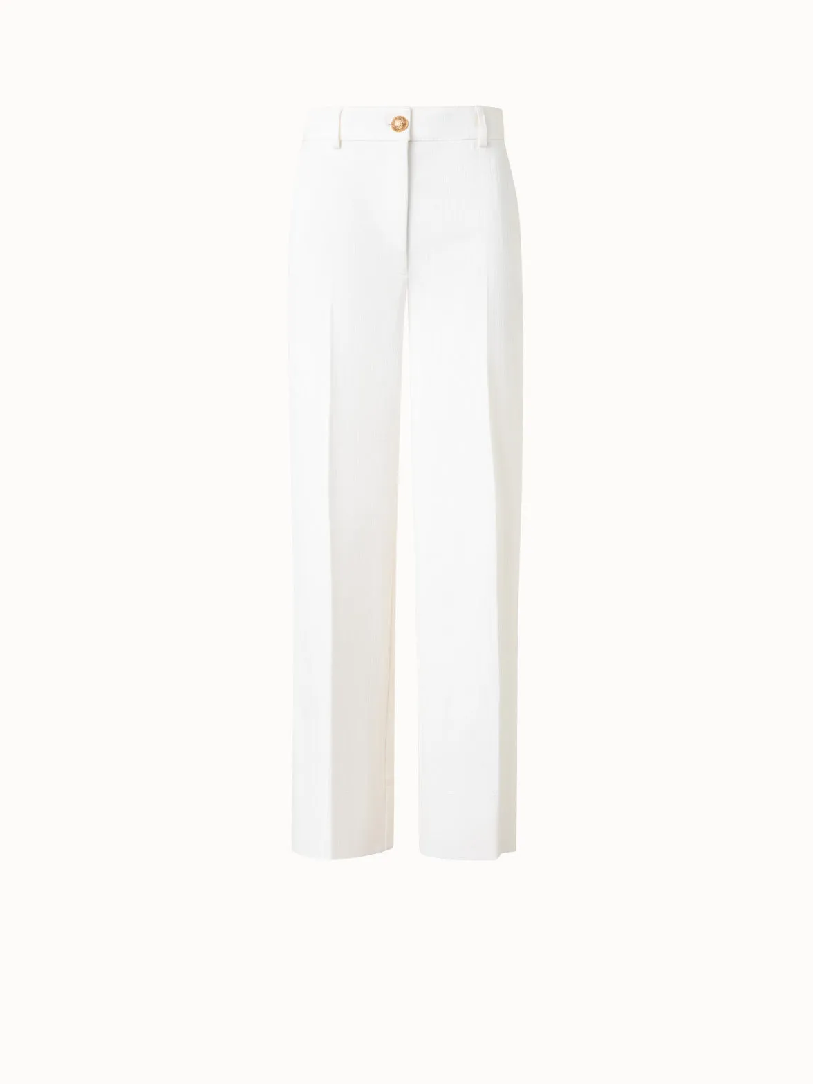 Cropped Wide Cotton Denim Stretch Pants