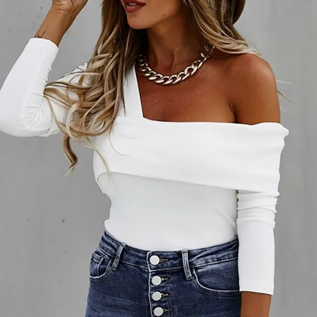 Cross V-Neck Autumn Long Sleeve Blouse