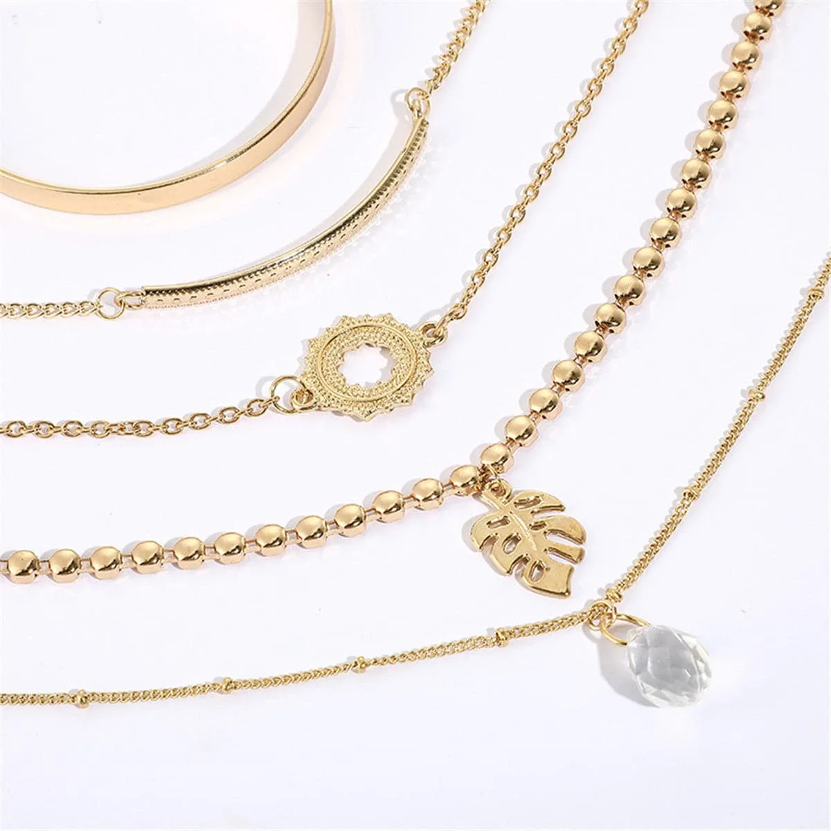 Crystal & 18K Gold-Plated Station Bracelet & Cuff Set