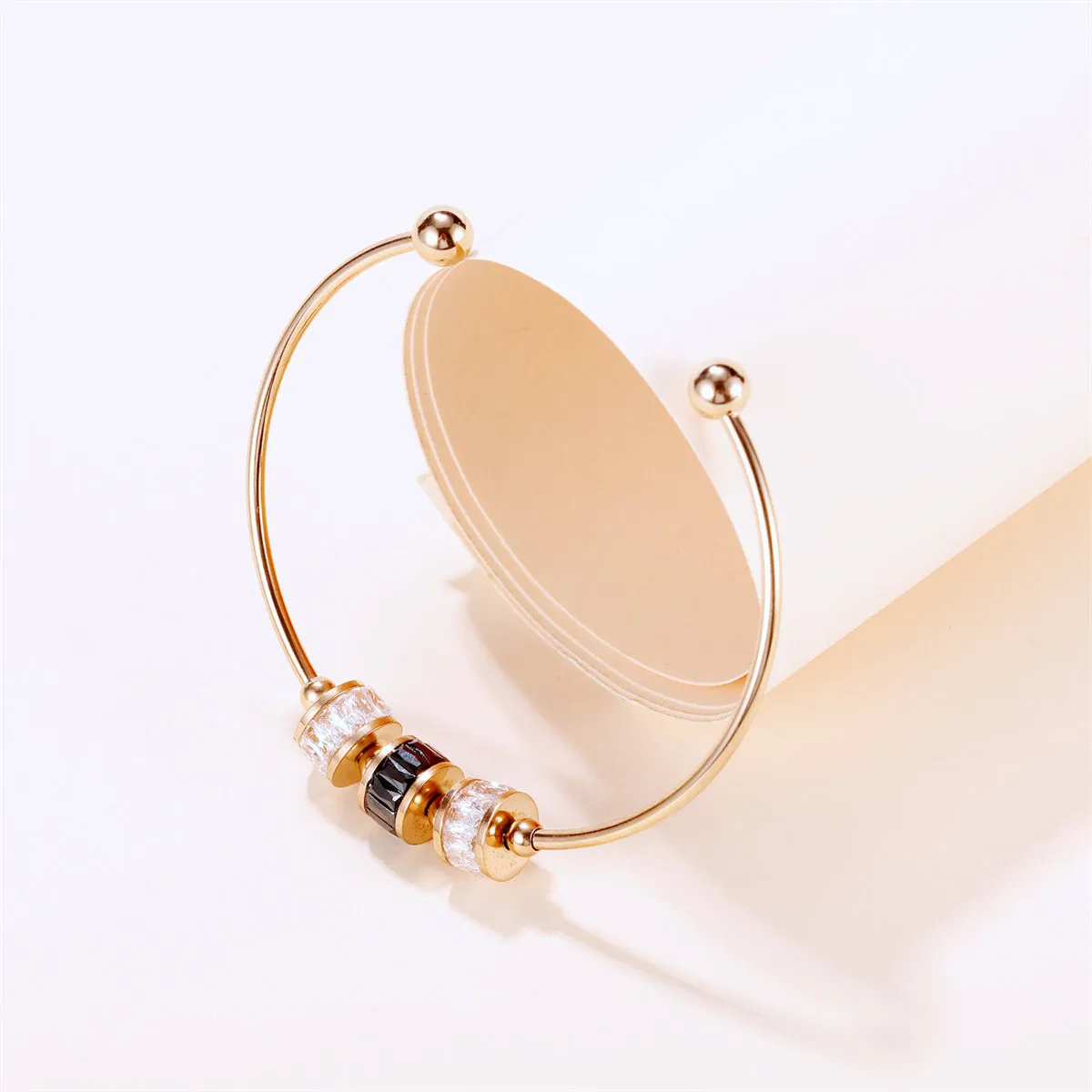 Crystal & 18K Rose Gold-Plated Coil Cuff
