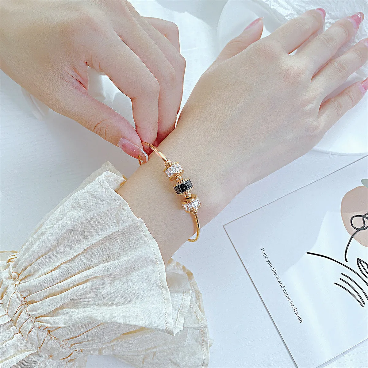 Crystal & 18K Rose Gold-Plated Coil Cuff