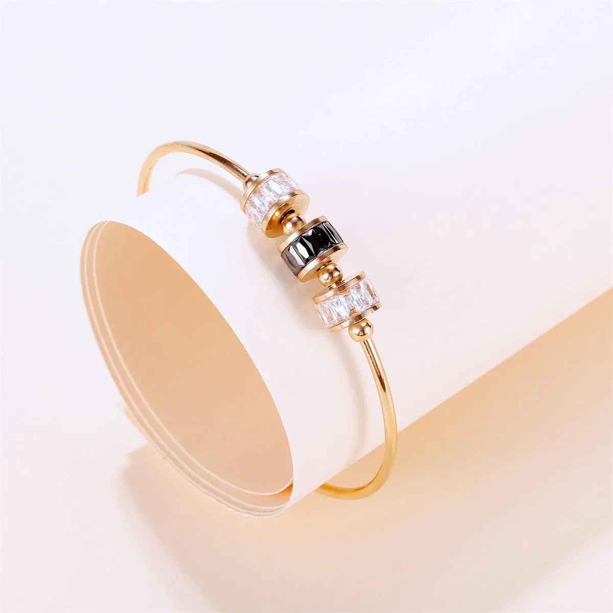 Crystal & 18K Rose Gold-Plated Coil Cuff