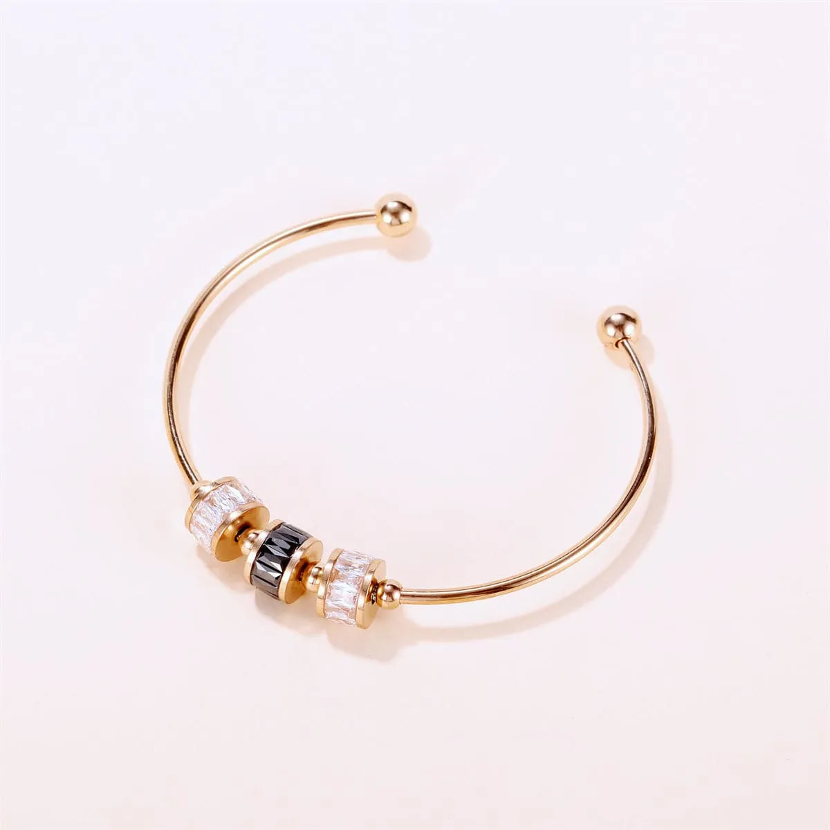 Crystal & 18K Rose Gold-Plated Coil Cuff