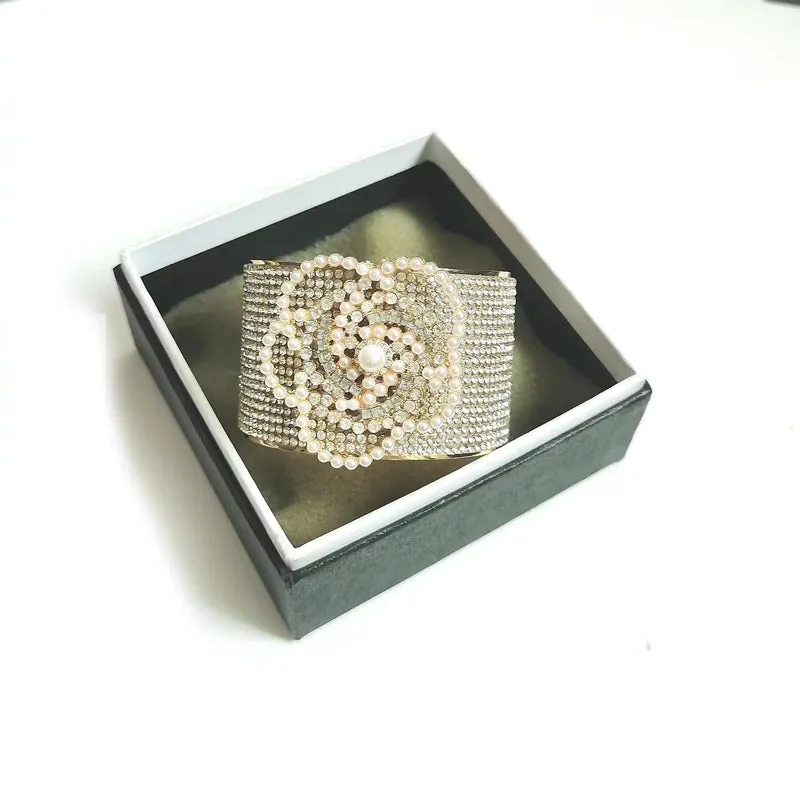 Crystal Camellia Arm Cuff Bracelets