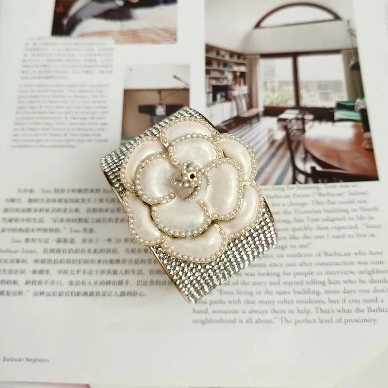Crystal Camellia Arm Cuff Bracelets