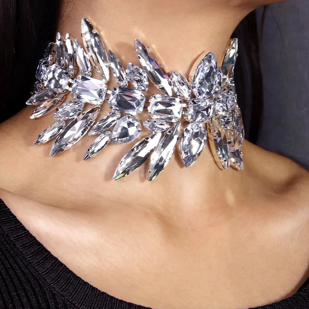 Crystal Geometric Choker Jewelry