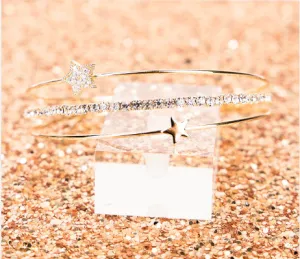 Crystal Gold Star Cuff