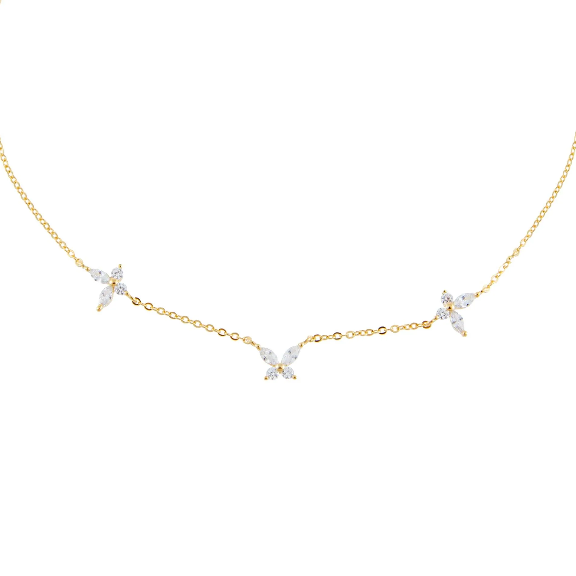 Crystal Triple Butterfly Choker