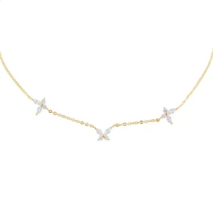 Crystal Triple Butterfly Choker