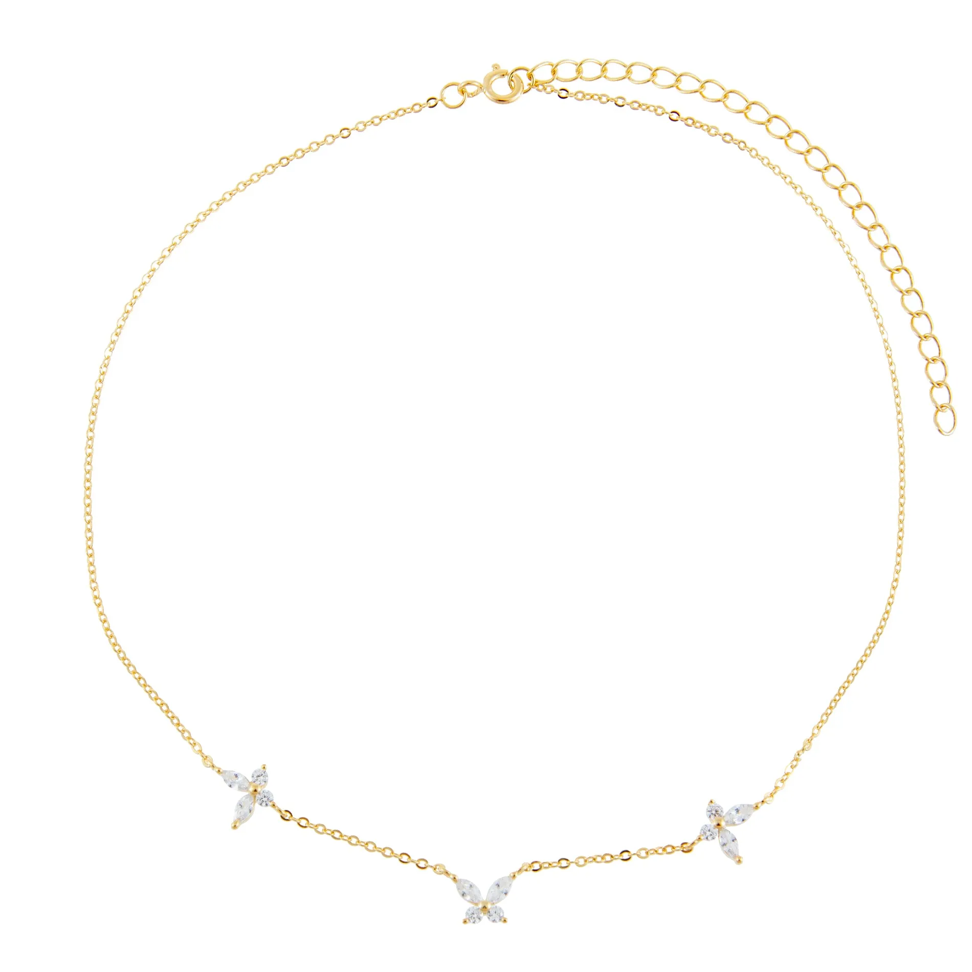 Crystal Triple Butterfly Choker
