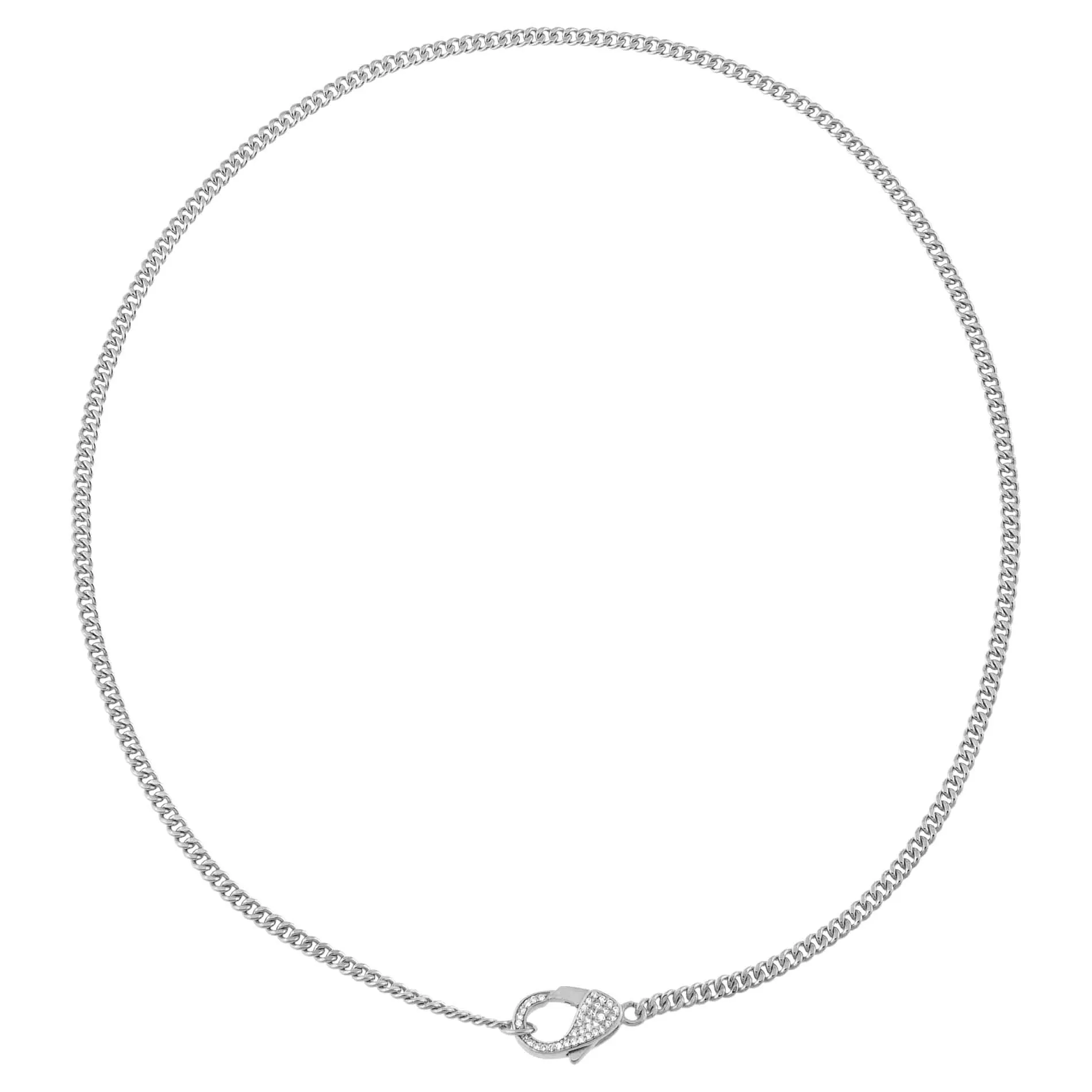 Cuban Chain CZ Clasp Necklace