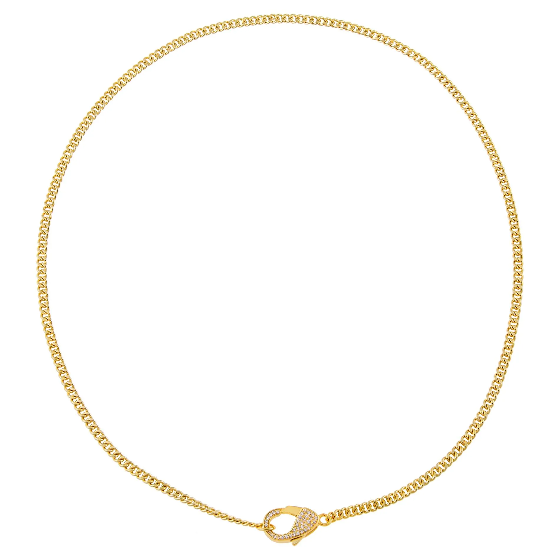 Cuban Chain CZ Clasp Necklace