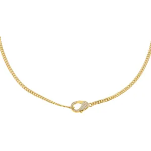 Cuban Chain CZ Clasp Necklace