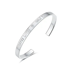 Cubic Zirconia & Silver-Plated 'Only You' Cuff