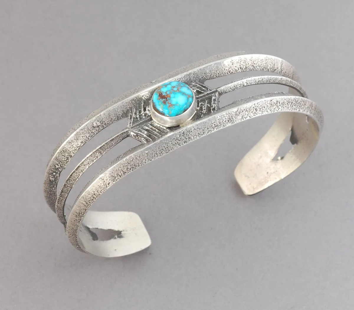 Cuff Bracelet by Sheila Becenti with Kingman Spiderweb Turquoise