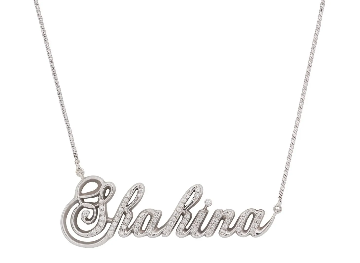 Custom Diamond Nameplate Necklace