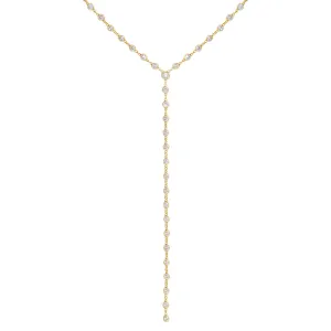 CZ Bezel Chain Lariat