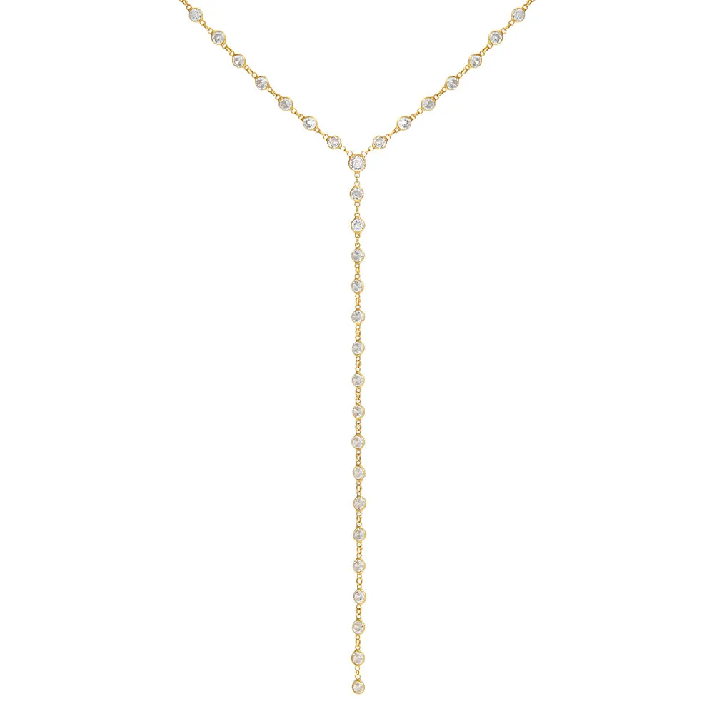 CZ Bezel Chain Lariat