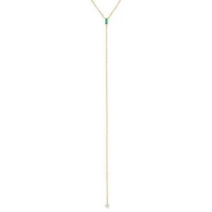 CZ Colored Baguette Lariat