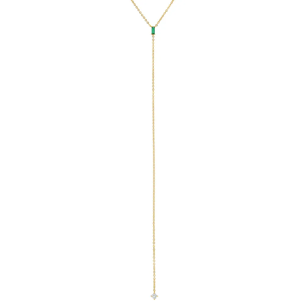 CZ Colored Baguette Lariat