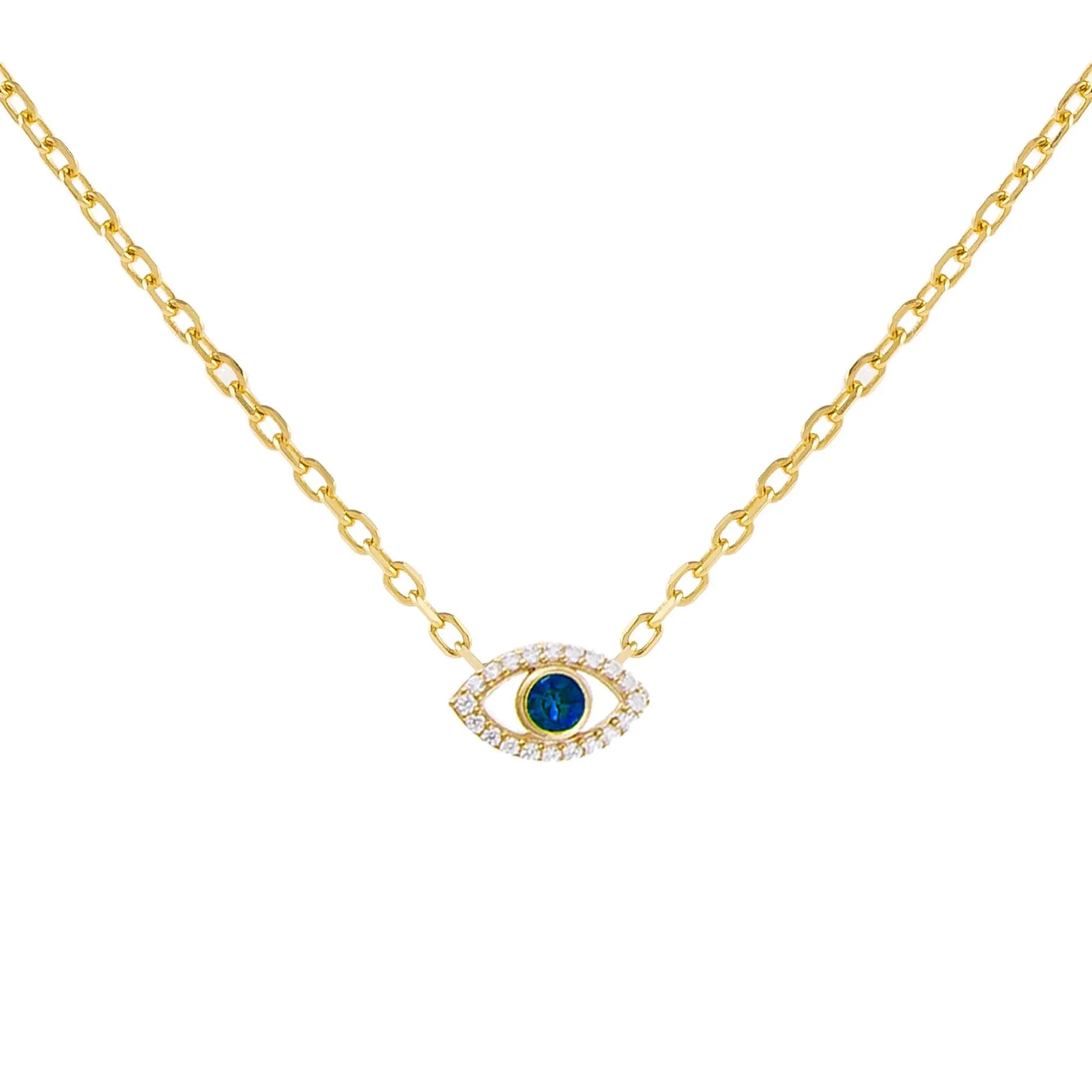 CZ Colored Evil Eye Necklace
