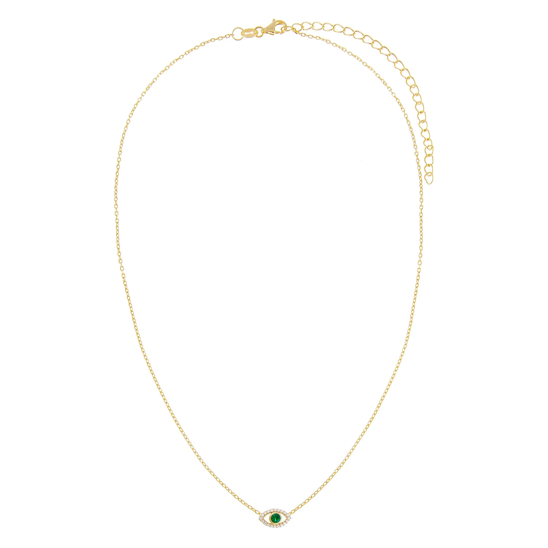 CZ Colored Evil Eye Necklace