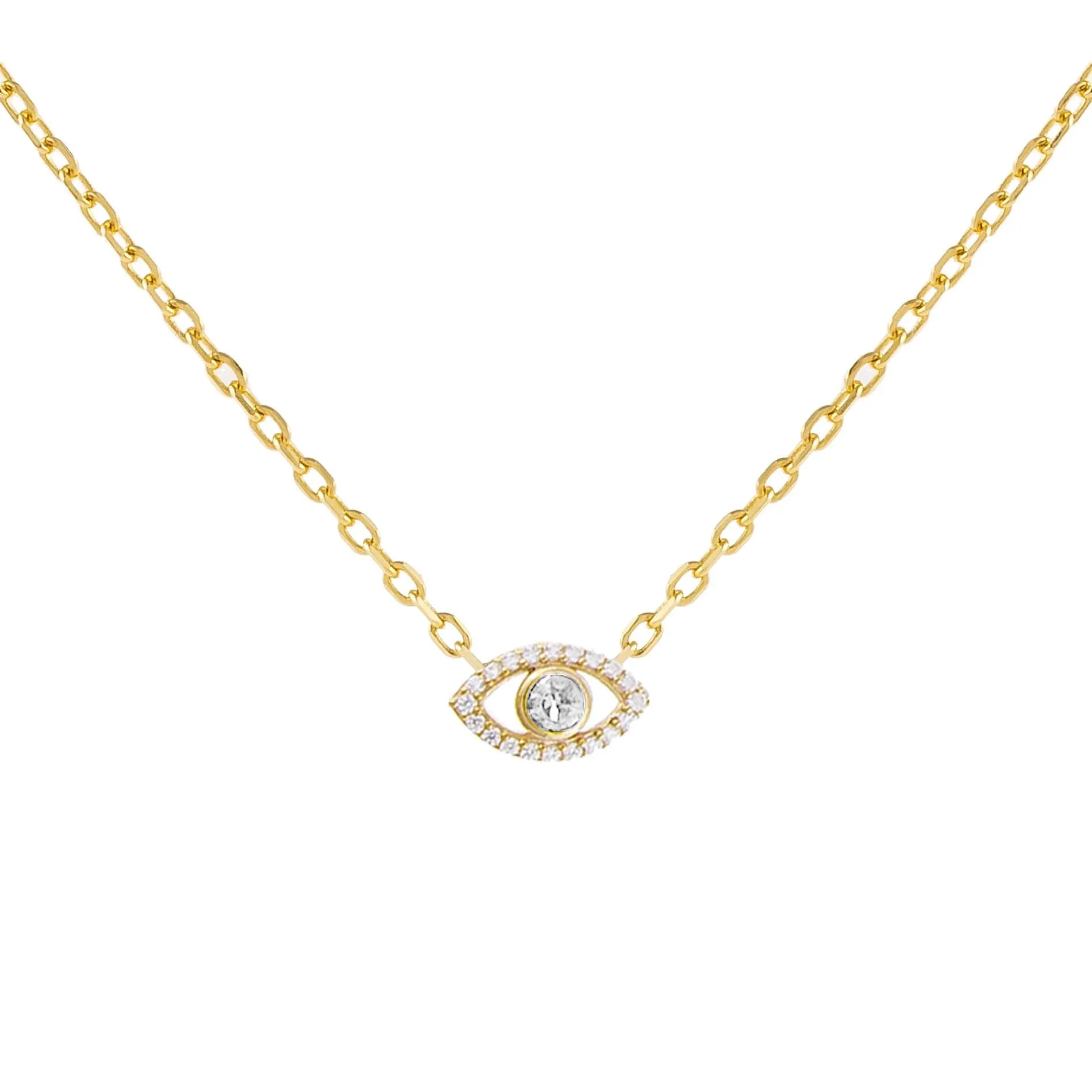 CZ Colored Evil Eye Necklace