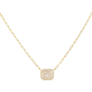 CZ Colored Illusion Baguette Link Necklace