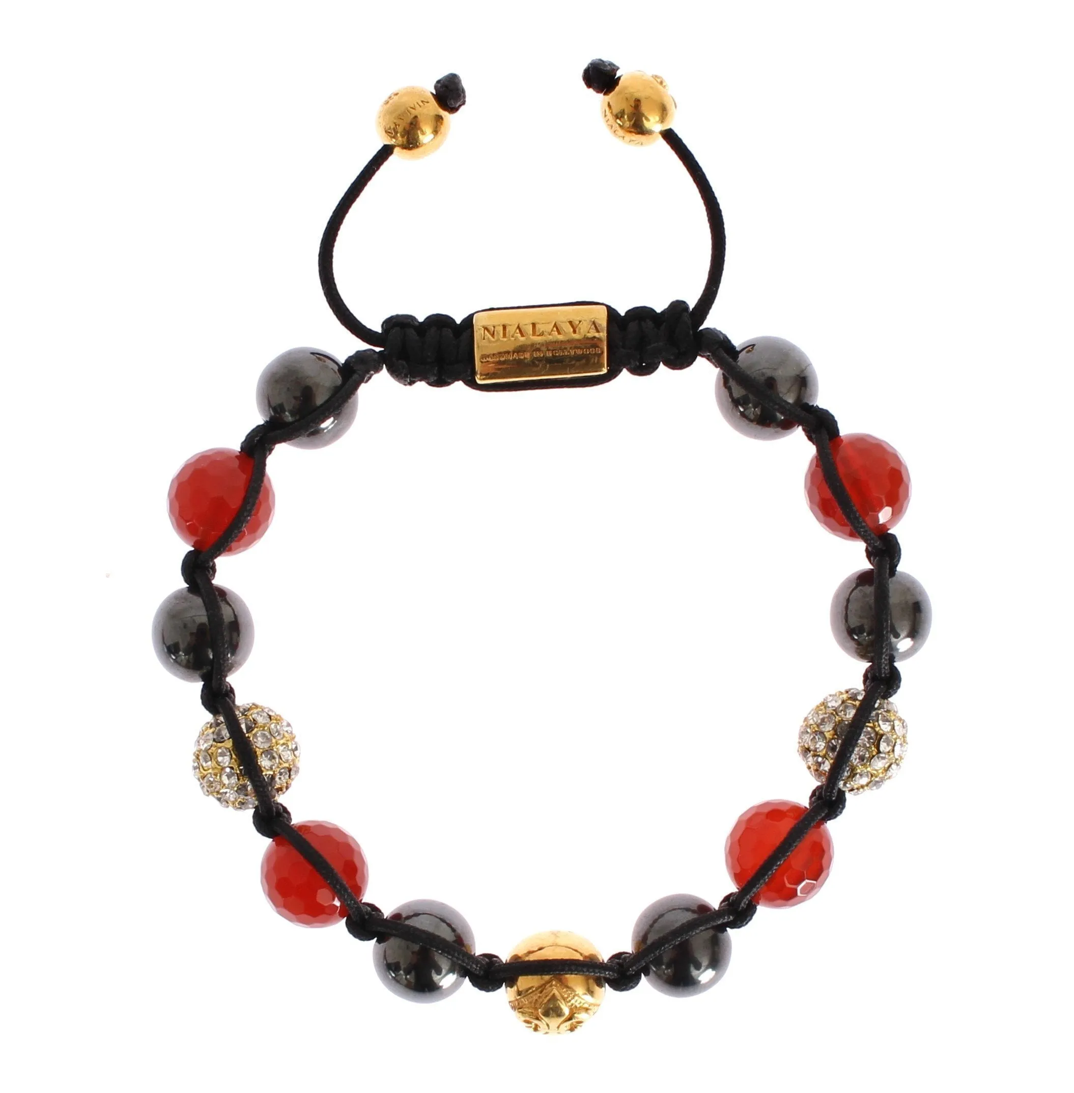 CZ Hematite Carnelian Gold 925 Bracelet