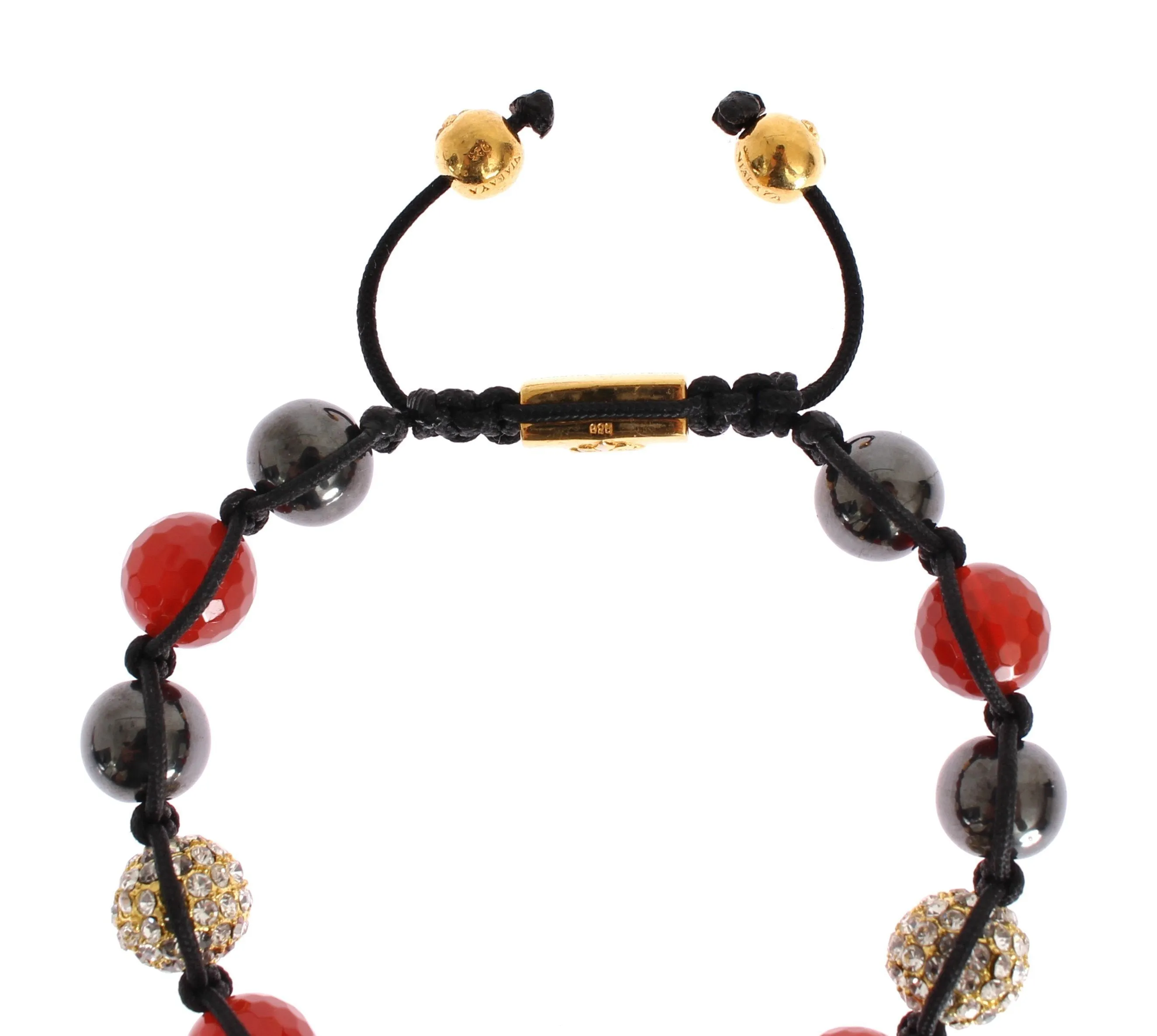 CZ Hematite Carnelian Gold 925 Bracelet