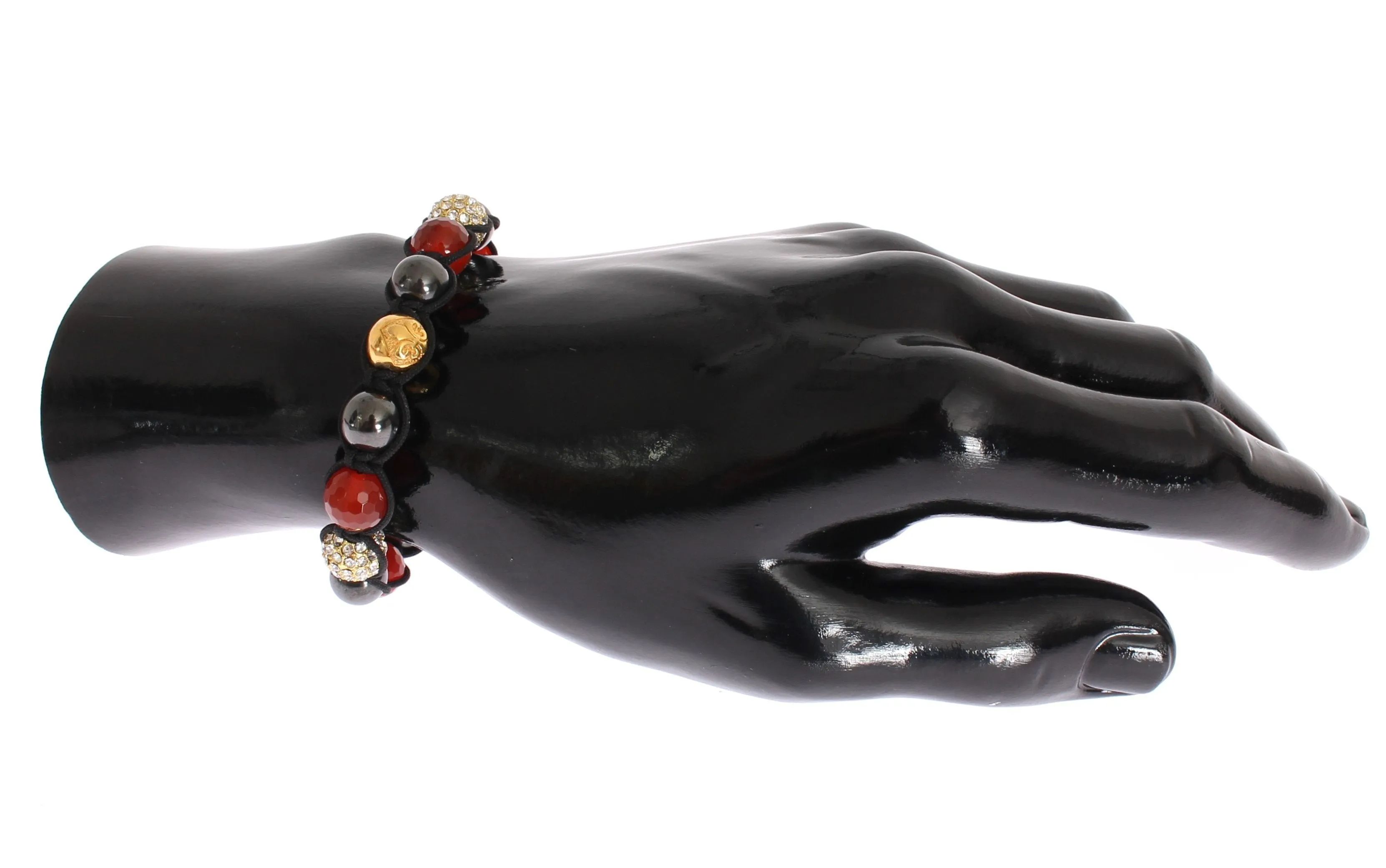 CZ Hematite Carnelian Gold 925 Bracelet
