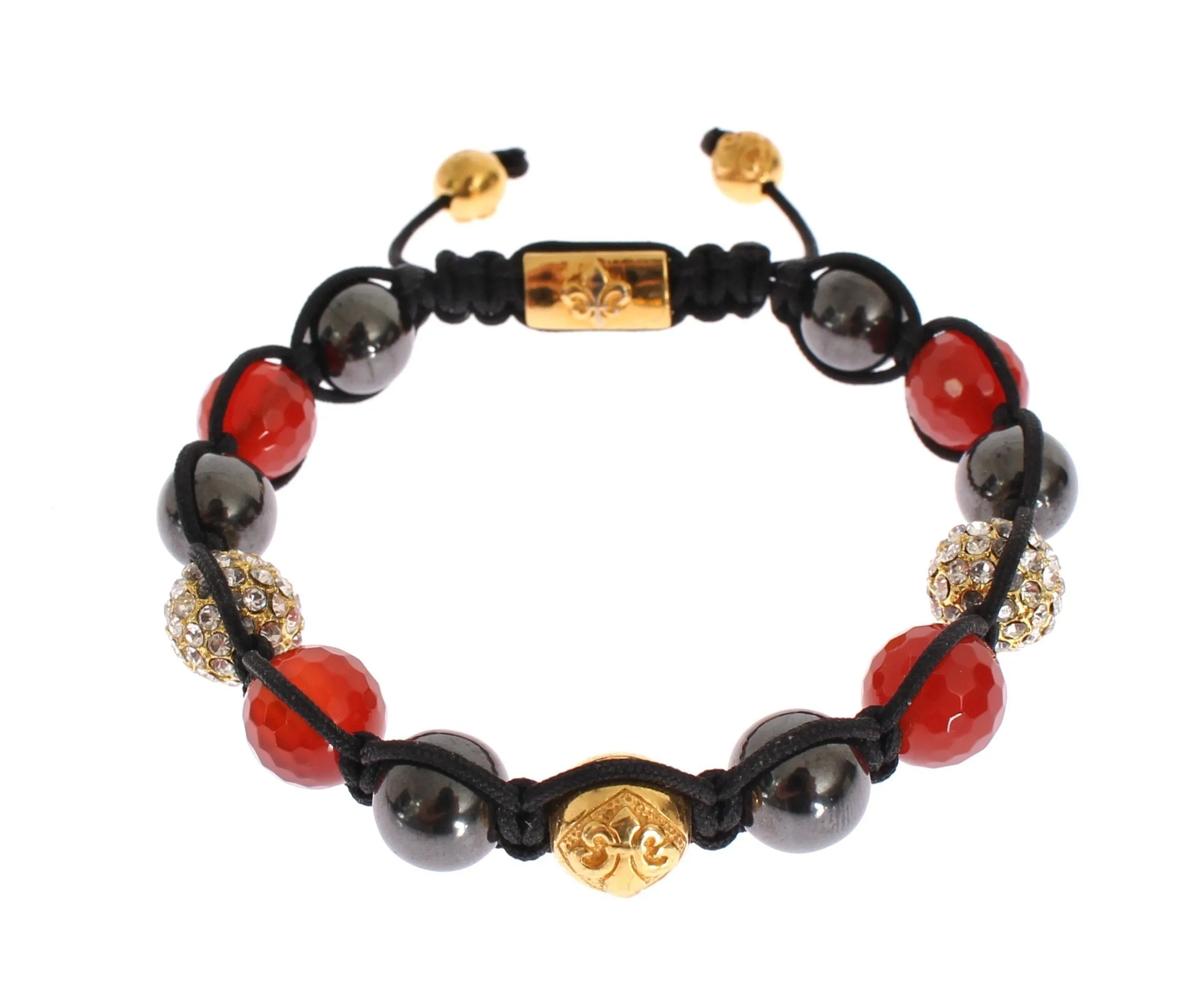 CZ Hematite Carnelian Gold 925 Bracelet