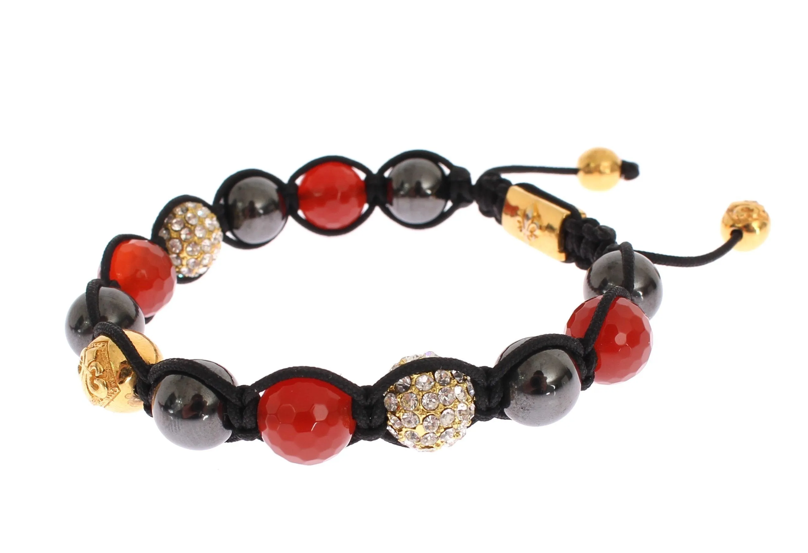 CZ Hematite Carnelian Gold 925 Bracelet
