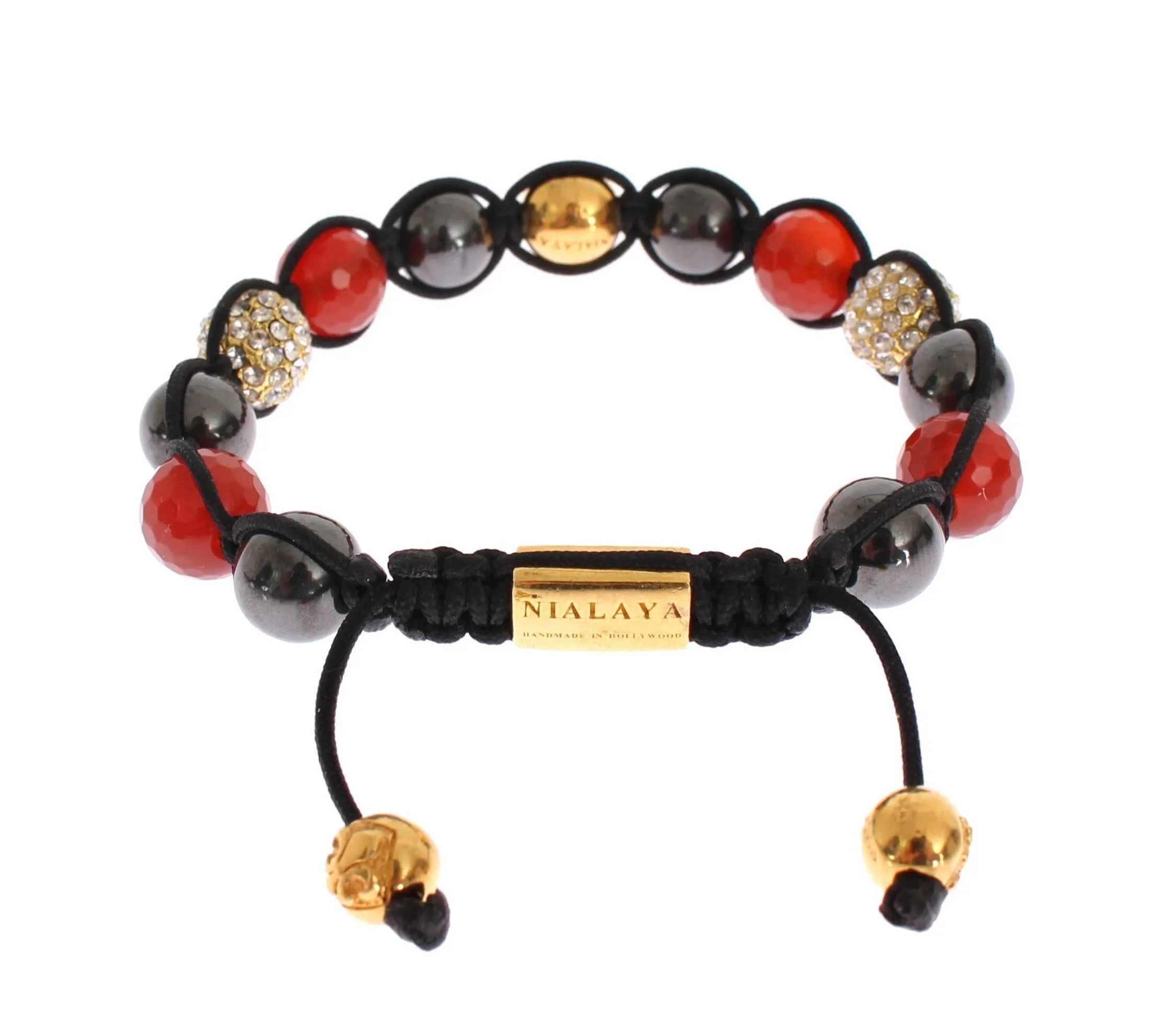 CZ Hematite Carnelian Gold 925 Bracelet