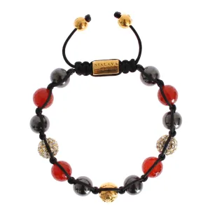 CZ Hematite Carnelian Gold 925 Bracelet