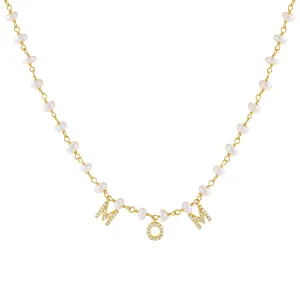 CZ Mom Pearl Necklace