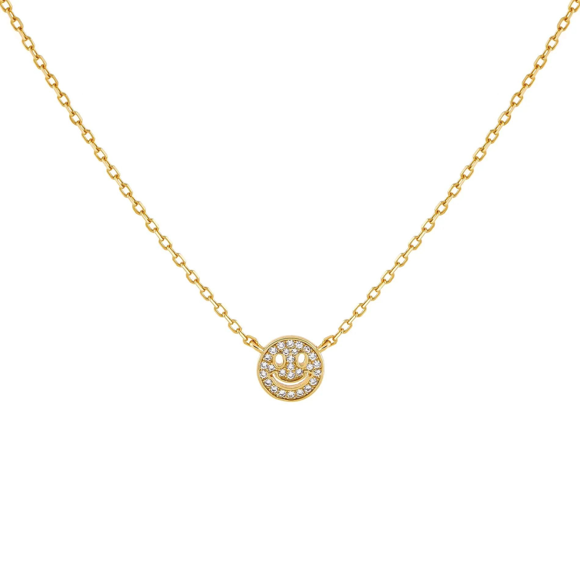 CZ Smiley Face Necklace