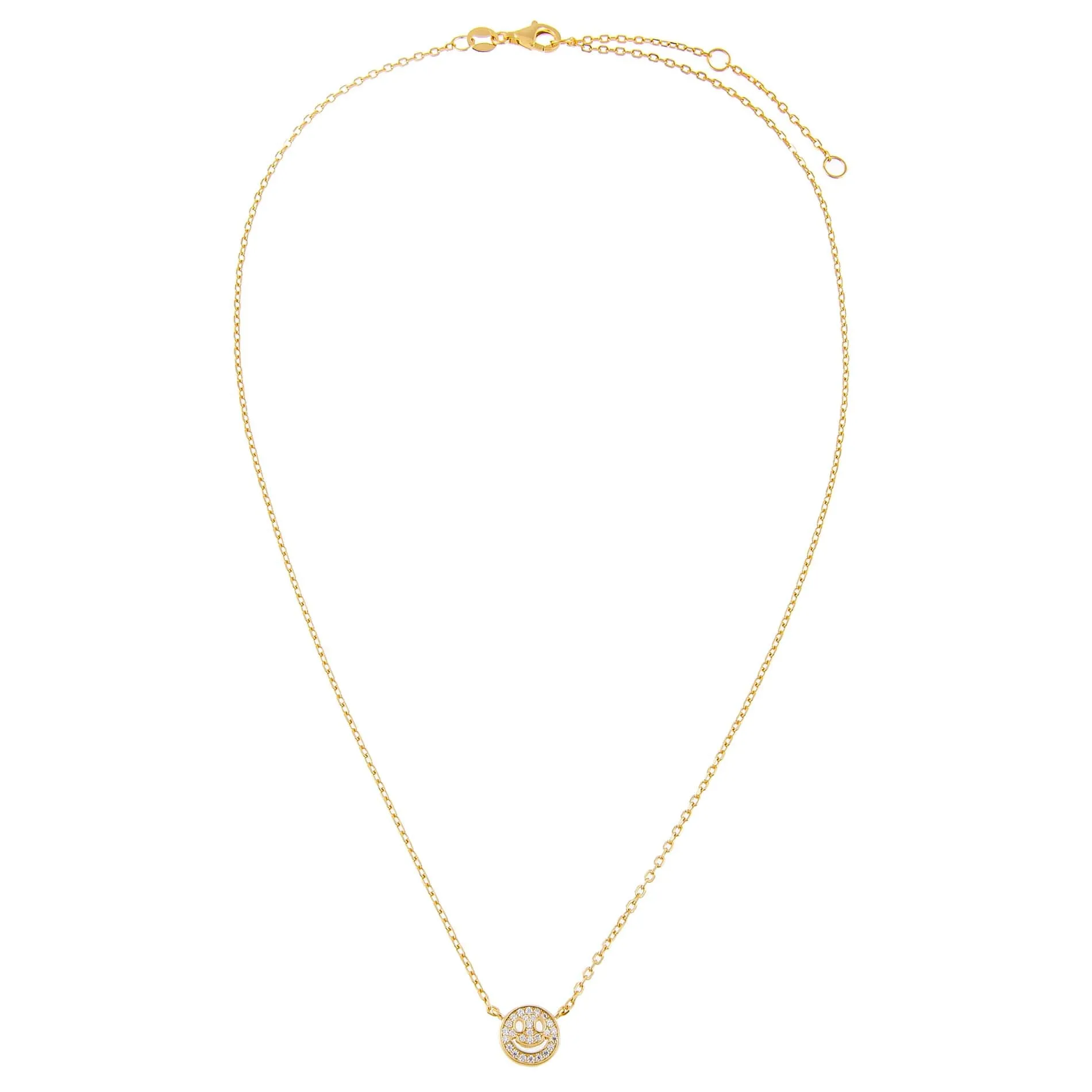 CZ Smiley Face Necklace