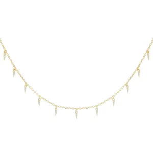 CZ Spike Dangle Necklace