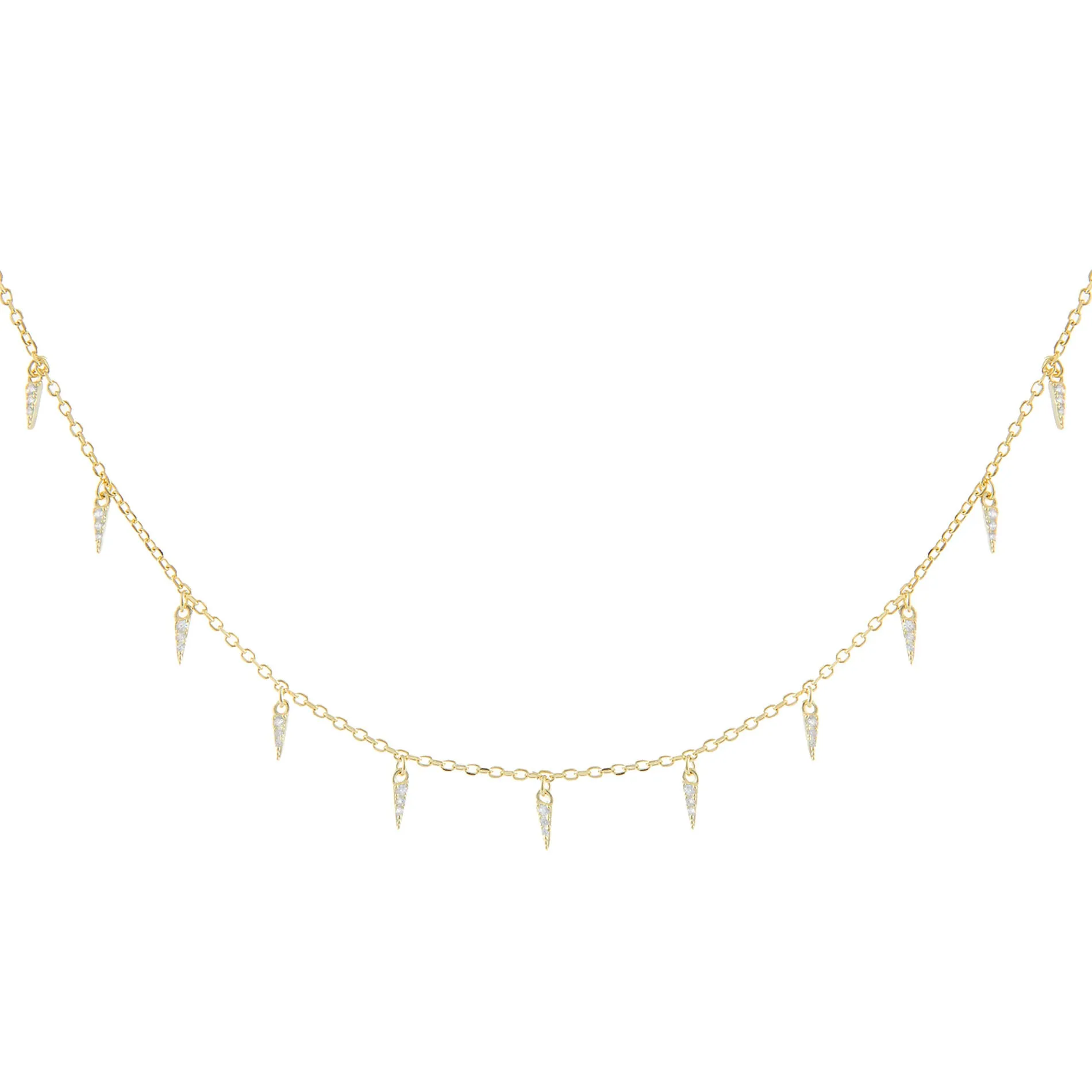 CZ Spike Dangle Necklace