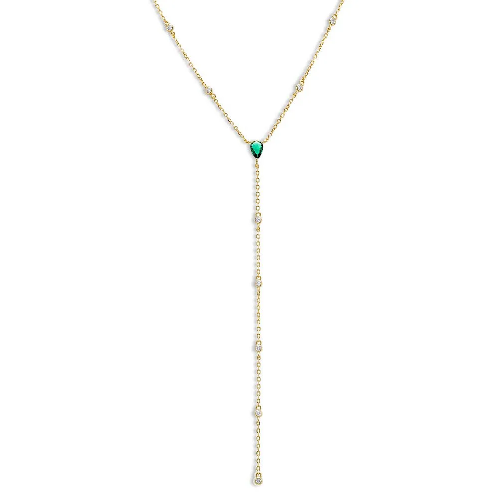 CZ Station Lariat Necklace