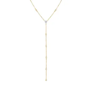 CZ Station Lariat Necklace