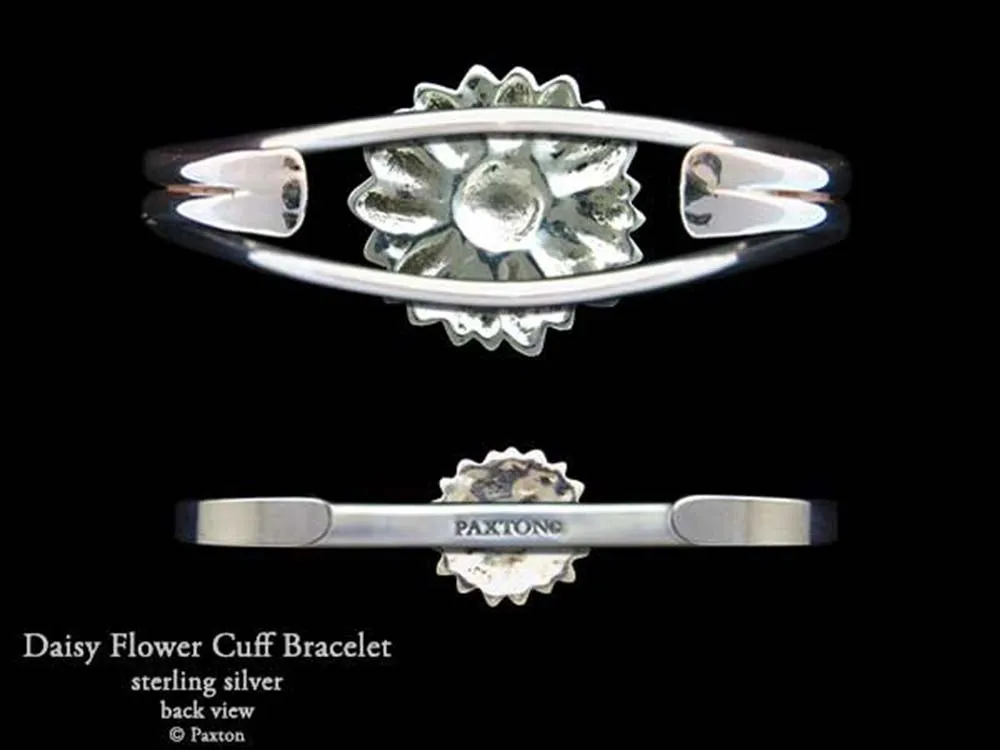 Daisy Flower Cuff Bracelet Sterling Silver