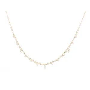 Dangling Diamond Tennis Necklace