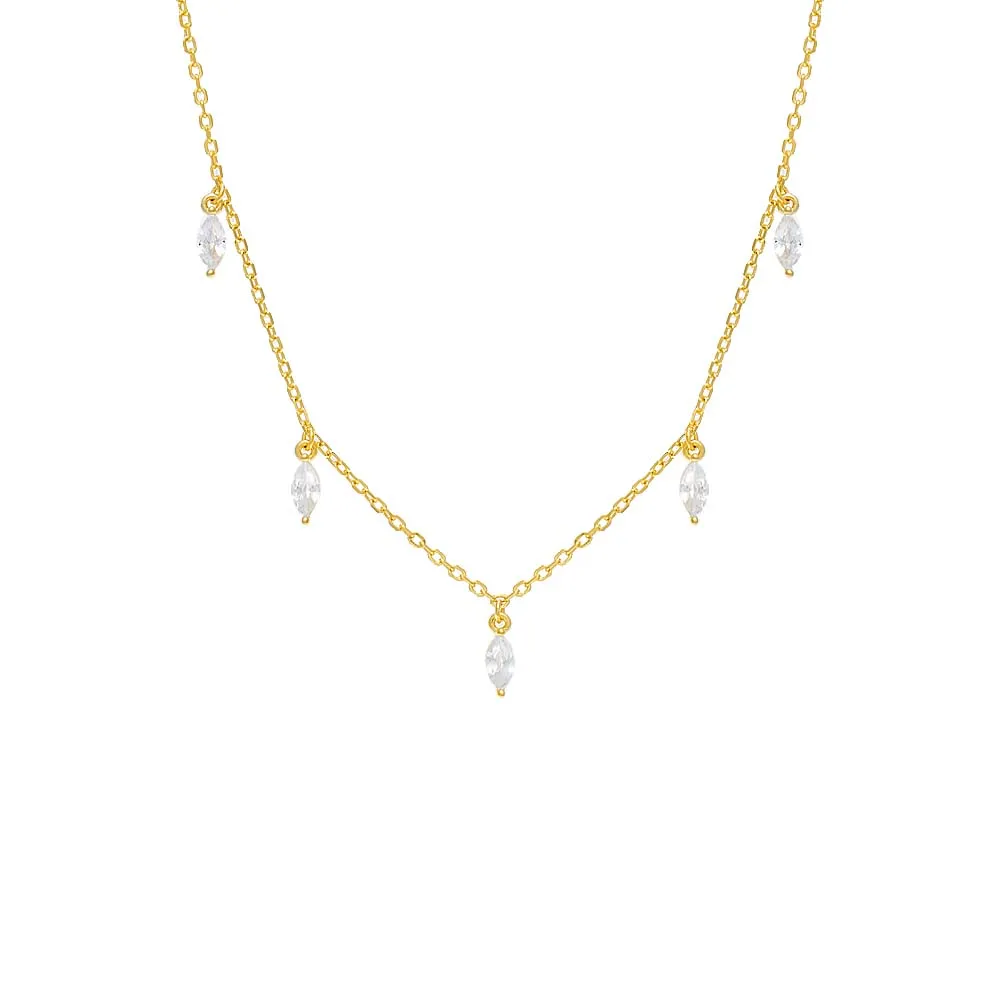 Dangling Marquise CZ Necklace