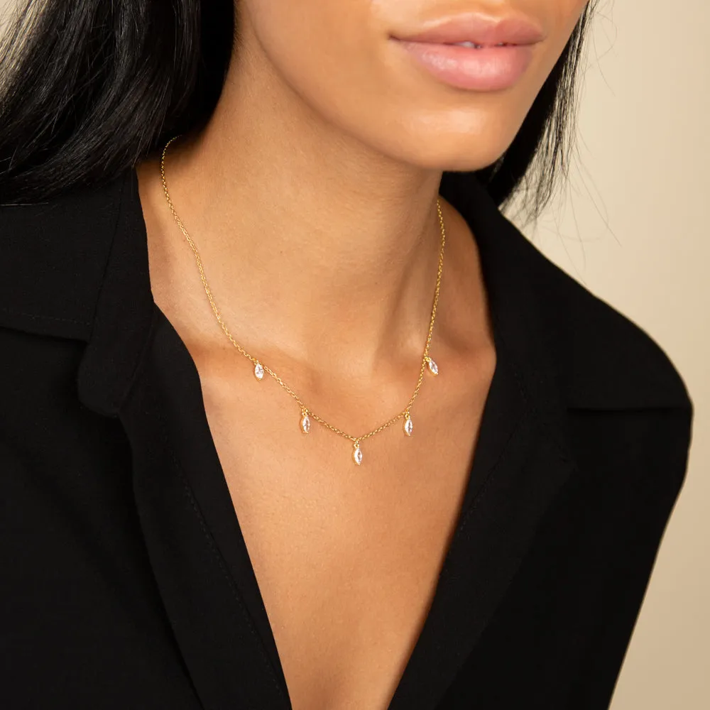 Dangling Marquise CZ Necklace