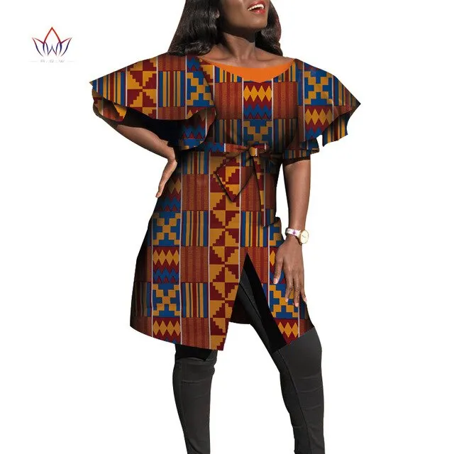 Dashiki African Dresses for Women Bazin Riche Big Ruffle Sleeve African Dresses Ankara Fashion Elegant African Clothing