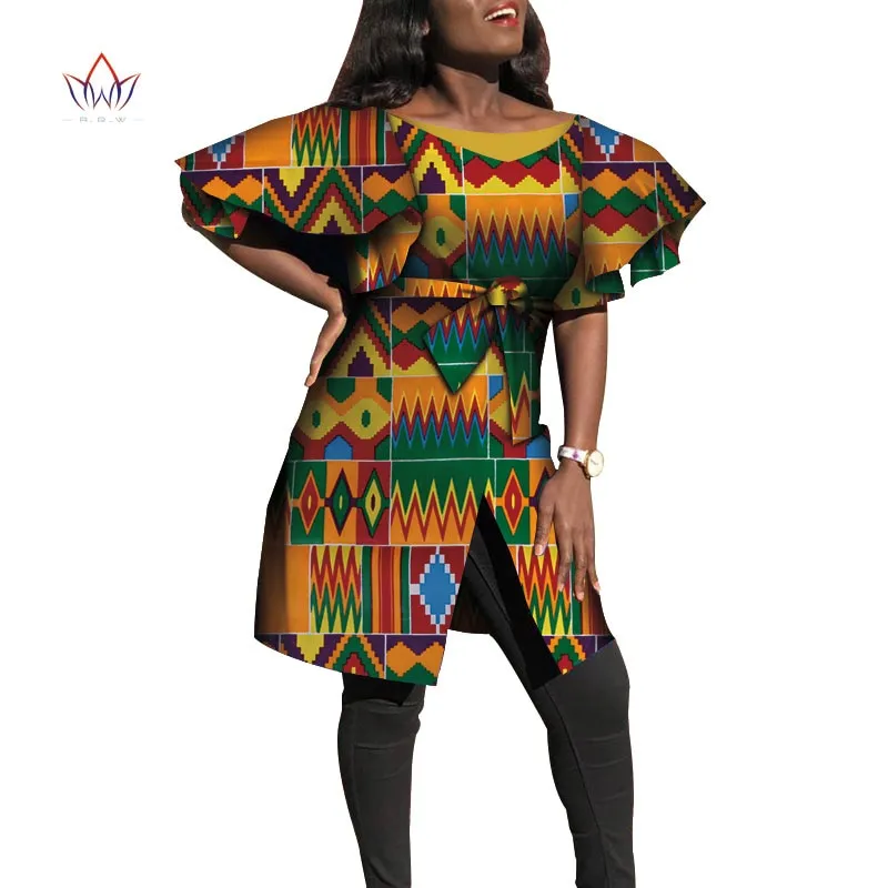 Dashiki African Dresses for Women Bazin Riche Big Ruffle Sleeve African Dresses Ankara Fashion Elegant African Clothing